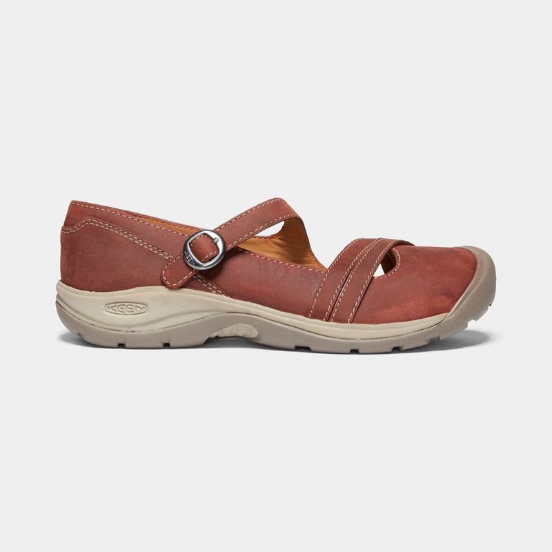 Keen Presidio II Cross Strap Womens Mary Jane Shoes Brown NZ Sale (5643-EAMJV)